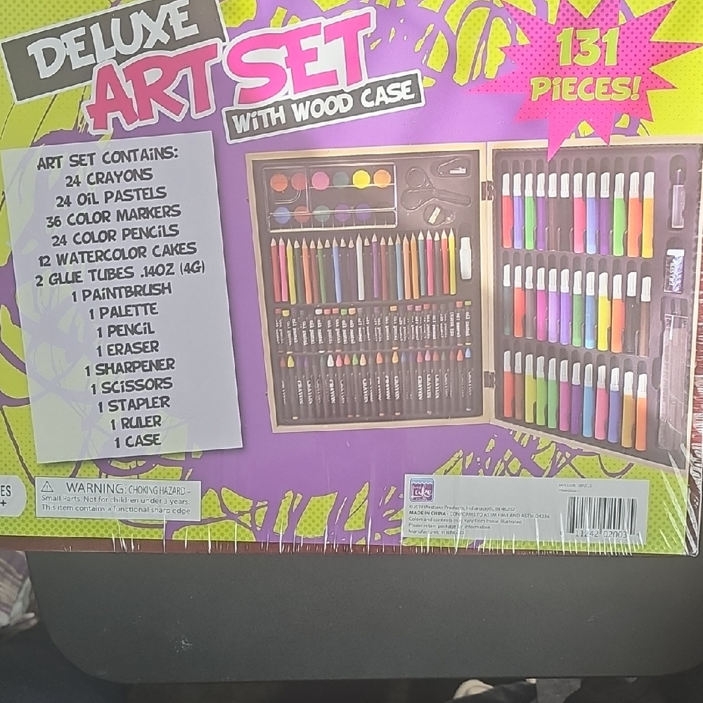 Kids Art Set with Wooden Case - 131 Pieces